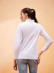 Women Beige Pleated Detail Shirt