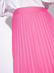 Women Pink Accordion Pleated Skirt