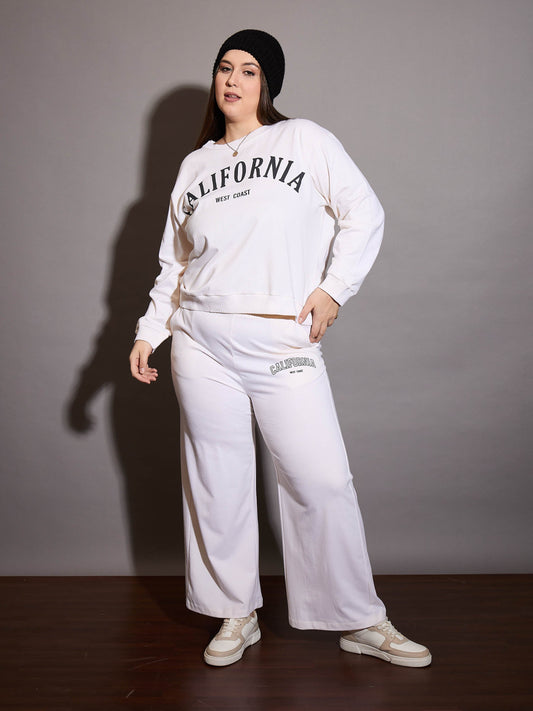 Women White CALIFORNIA Terry Sweatshirt