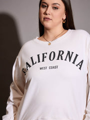 Women White CALIFORNIA Terry Sweatshirt