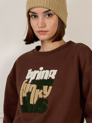 Women Dark Brown Premium Fleece Sweatshirt