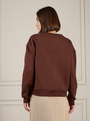 Women Dark Brown Premium Fleece Sweatshirt