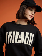 Women Black Premium Fleece Sweatshirt