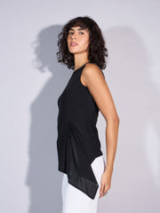 Women Black Asymmetric Top