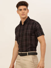 Indian Needle Men's Cotton Checked Formal Shirts