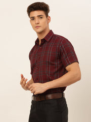 Indian Needle Men's Cotton Checked Formal Shirts