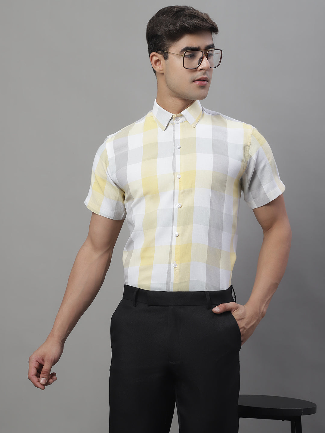 Men's Pure Cotton Checked Formal Shirts