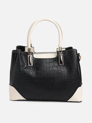 Textured Casual PU Leather Regular Hand Bag with Zip Lock For Women