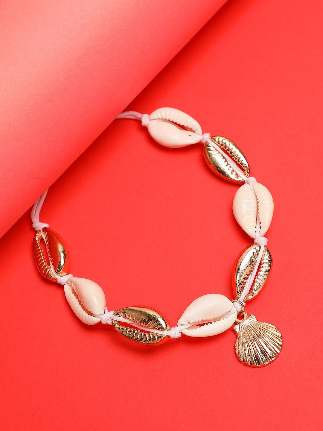 Gold Plated Casual Shell Anklet