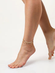 3 Piece Gold Plated Casual Designer Anklet