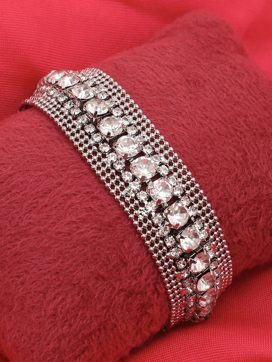 Silver Plated Party American Diamond Bracelet