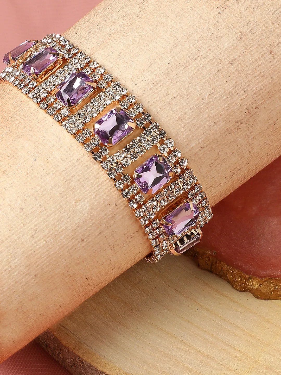 Gold Plated Party Designer Stone Bracelet