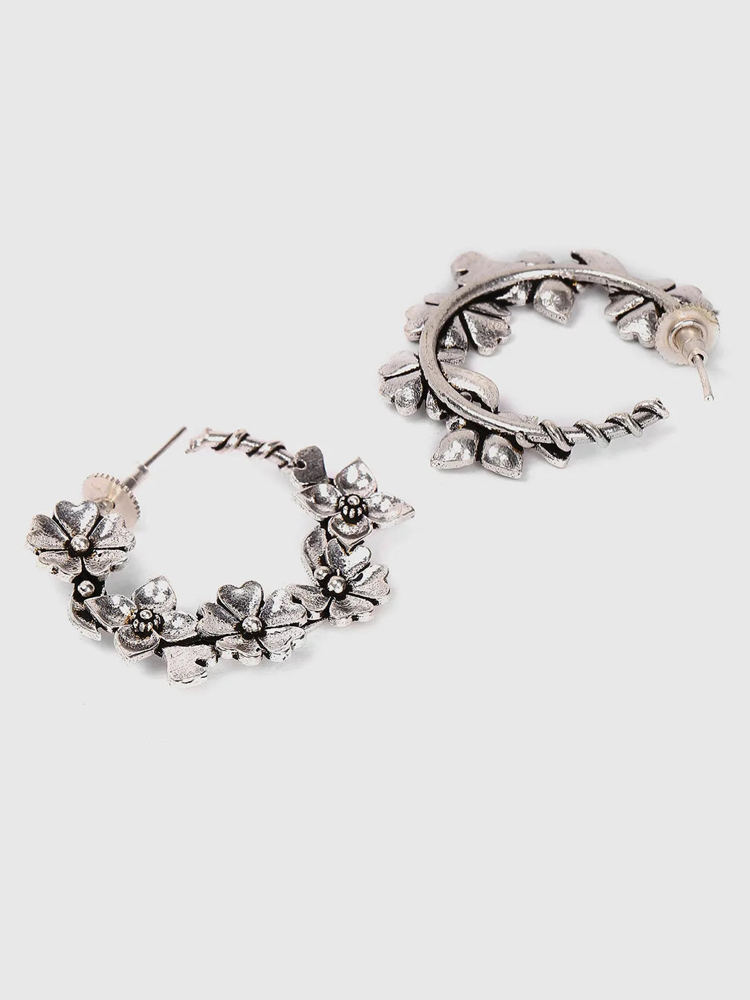 Silver-Plated Circular Earrings