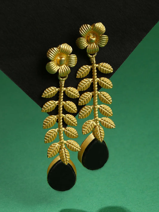 Gold-Plated Leaf Earrings