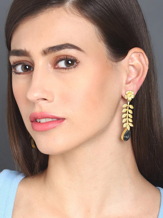 Gold-Plated Leaf Earrings