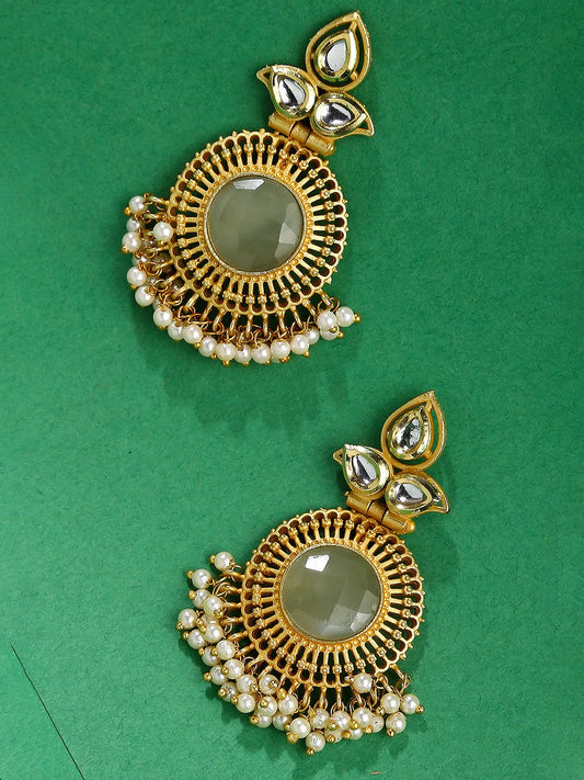 Gold-Plated Kundan Stone Bali