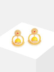 Gold Plated Designer Stone Jhumka