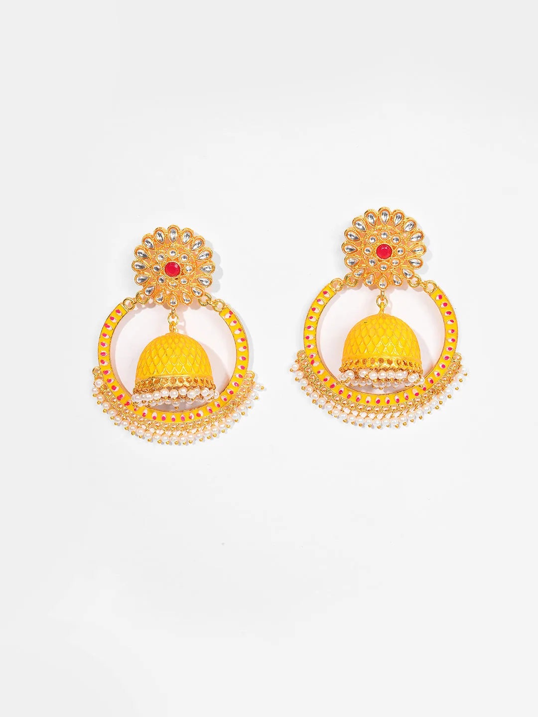 Gold Plated Designer Stone Jhumka