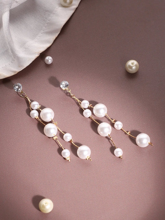 Gold Plated Pearls Casual Drop Earring