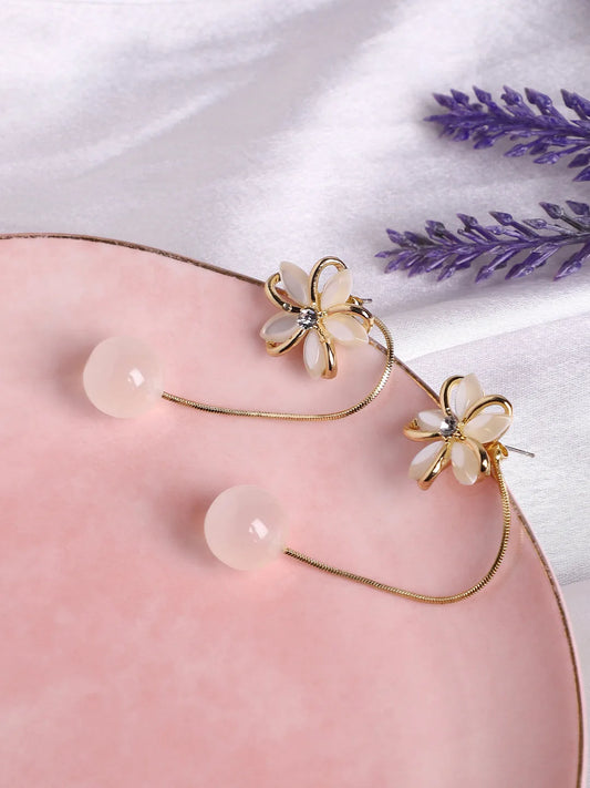 Gold Plated Pearls Party Drop Earring