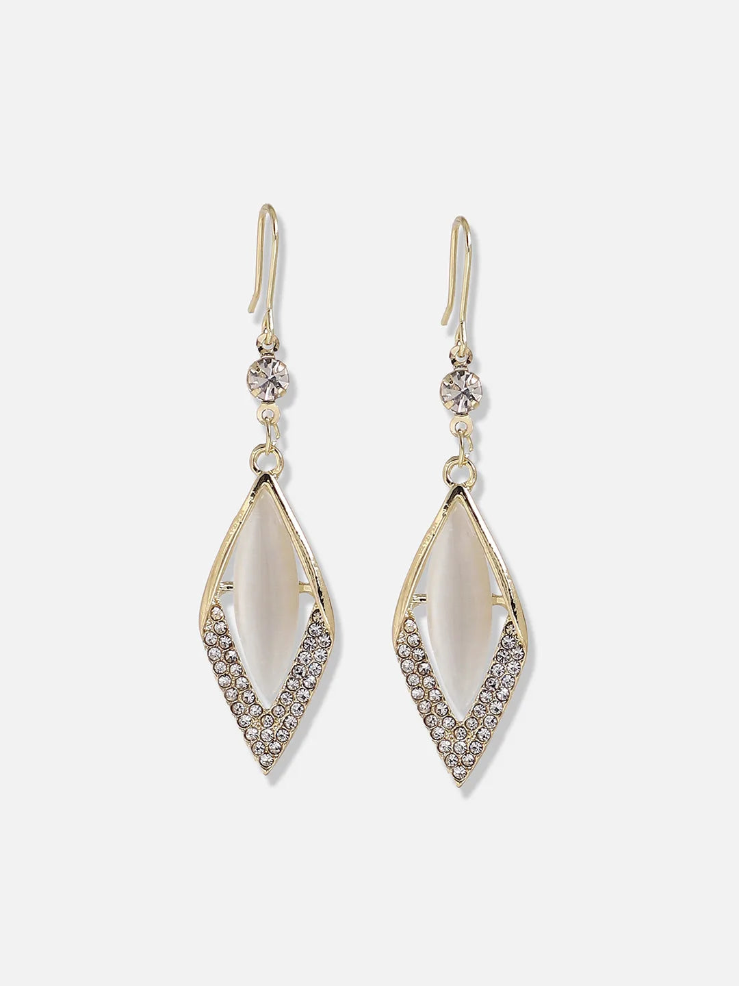 Silver Plated Designer Stone Casual Drop Earring