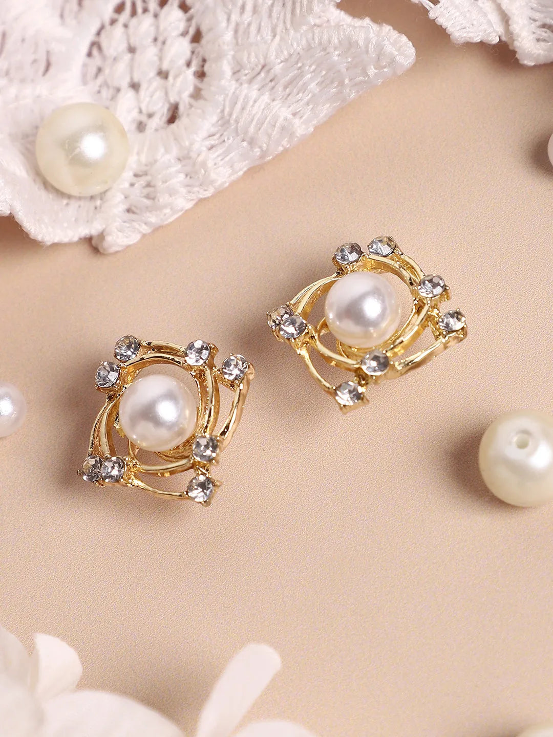 Silver Plated Pearls Casual Stud