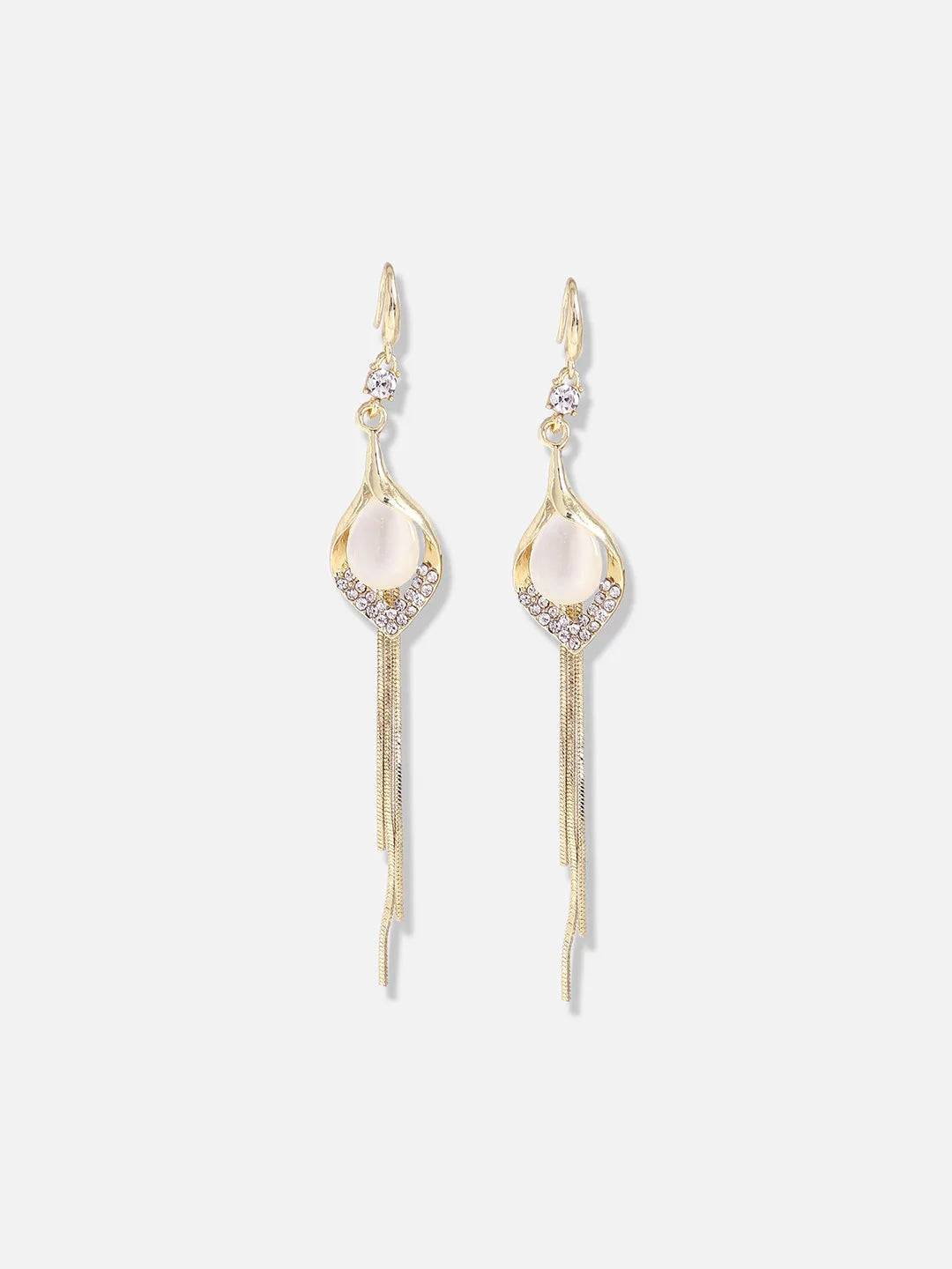 Silver Plated Designer Stone Party Drop Earring