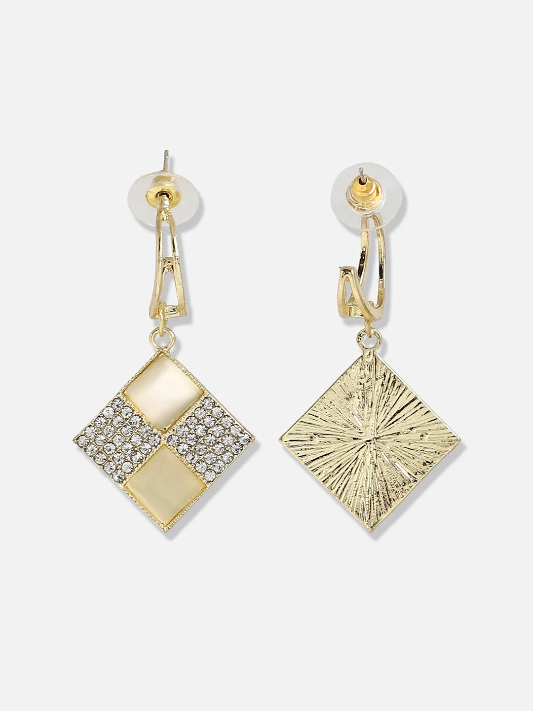 Gold Plated Designer Stone Casual Drop Earring