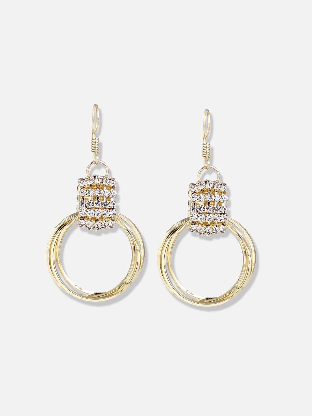 Gold Plated Designer Stone Party Drop Earring