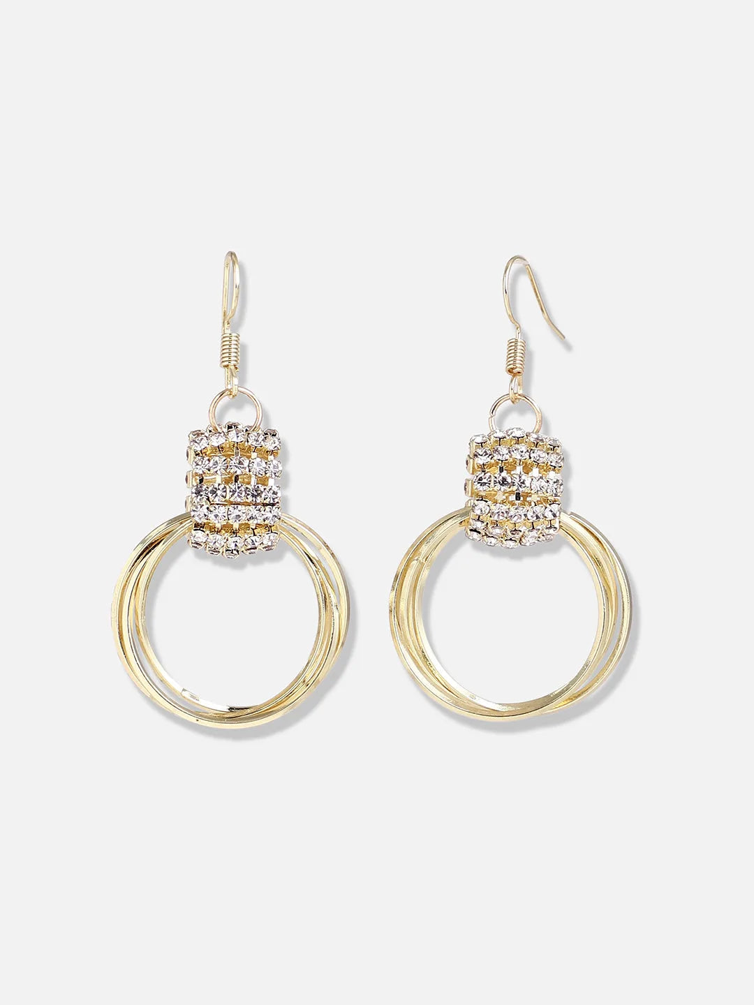 Gold Plated Designer Stone Party Drop Earring