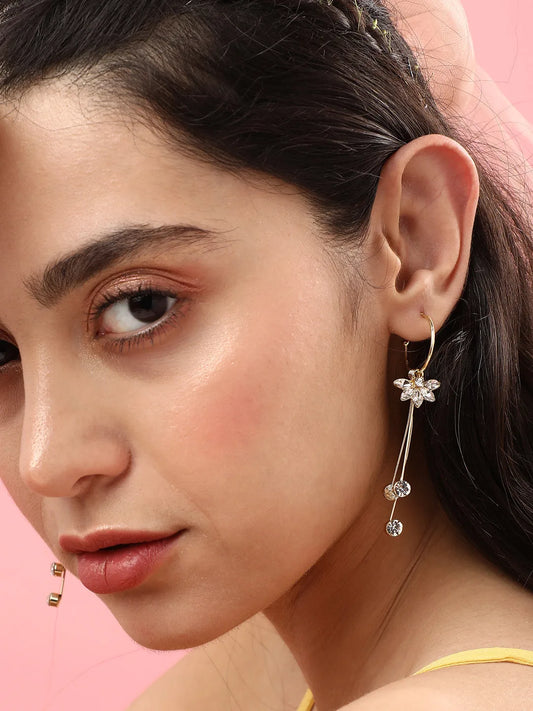 Gold Plated Designer Stone Party Drop Earring