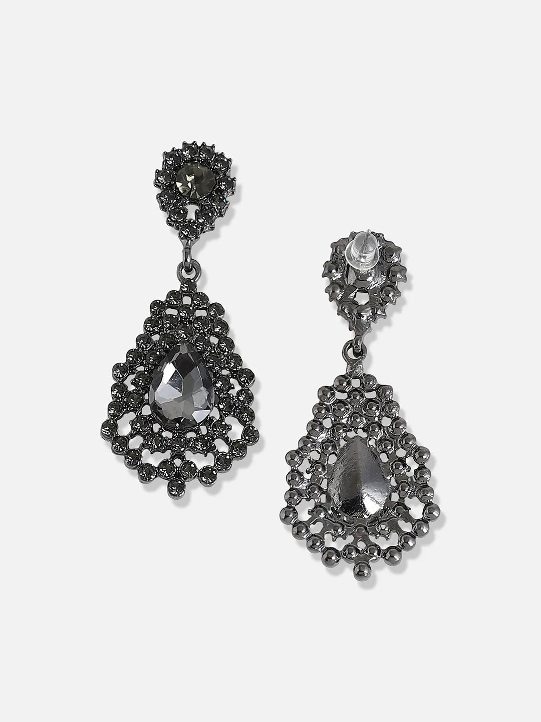 Silver Plated Designer Stone Party Drop Earring