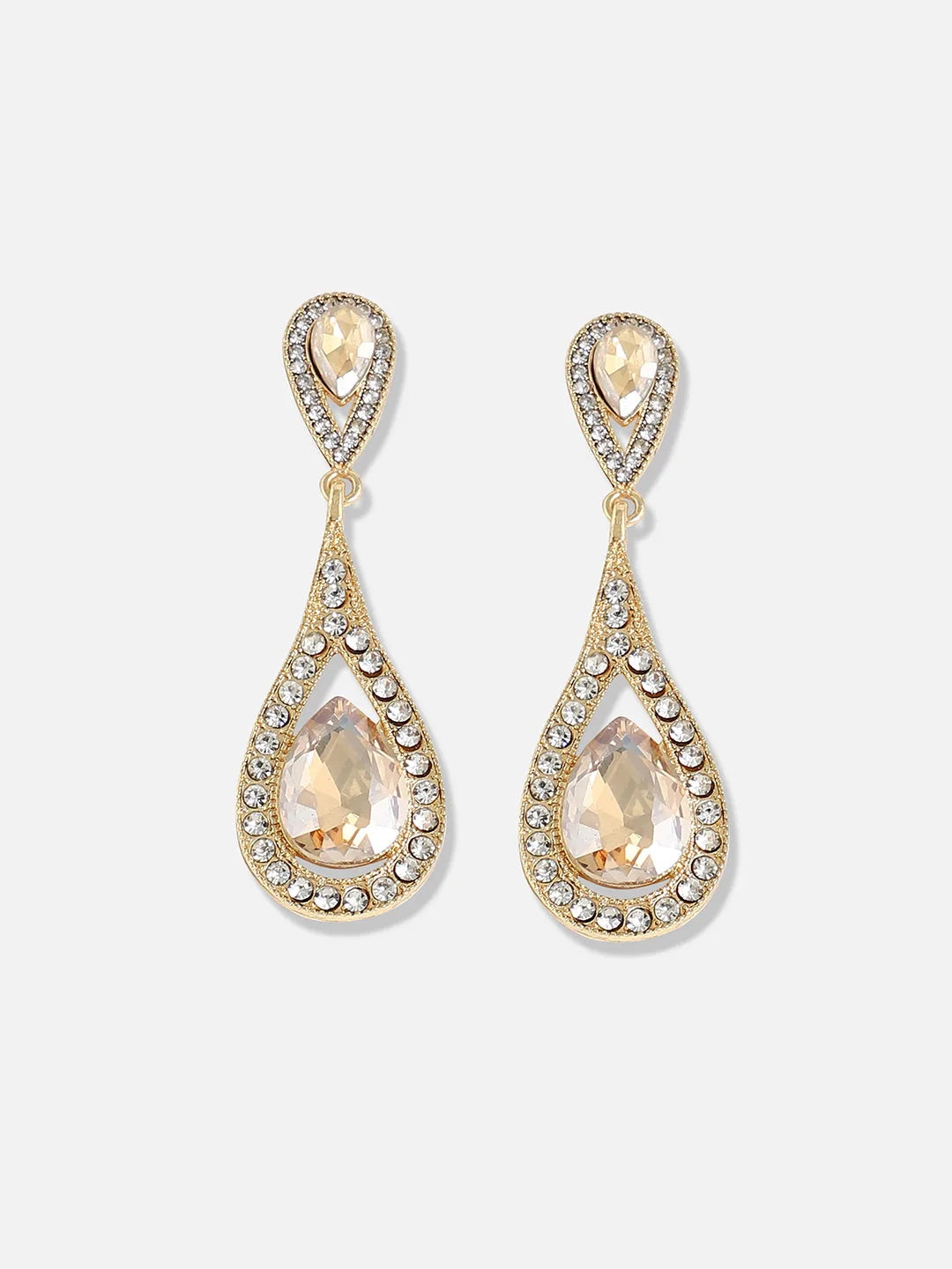 Gold Plated Designer Stone Party Drop Earring