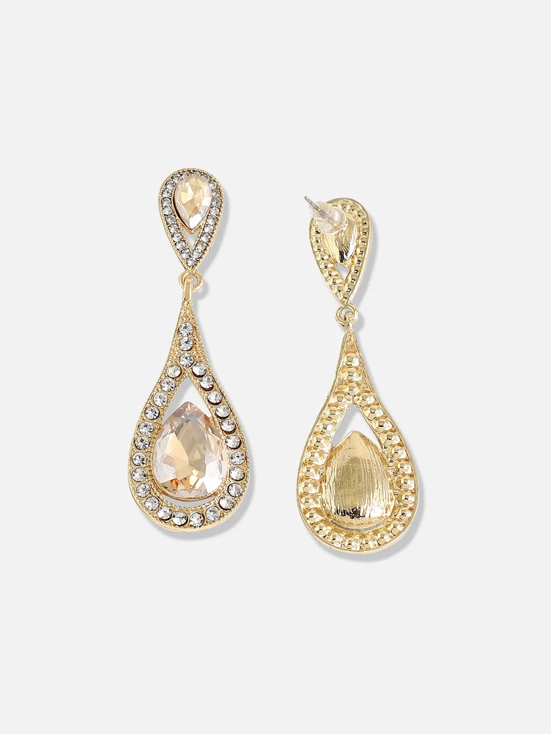 Gold Plated Designer Stone Party Drop Earring