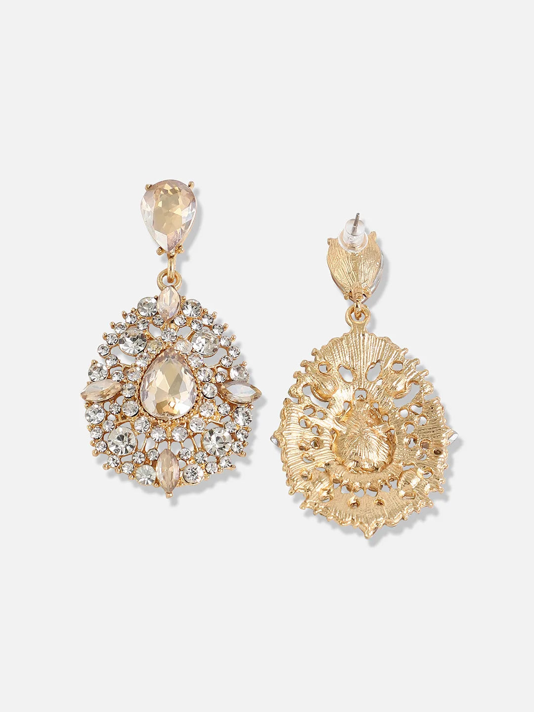 Gold Plated Designer Stone Party Drop Earring