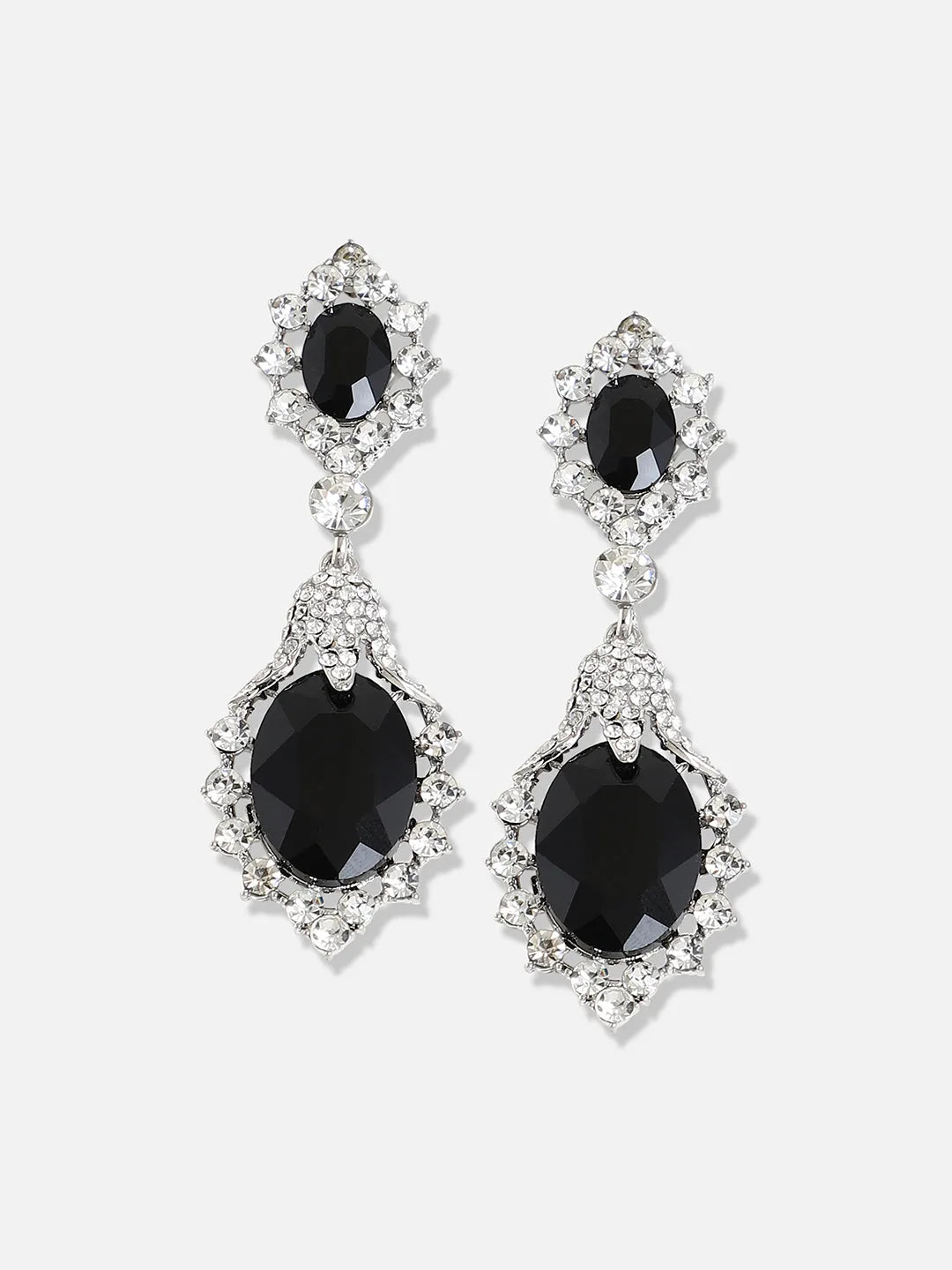 Silver Plated Designer Stone Party Drop Earring