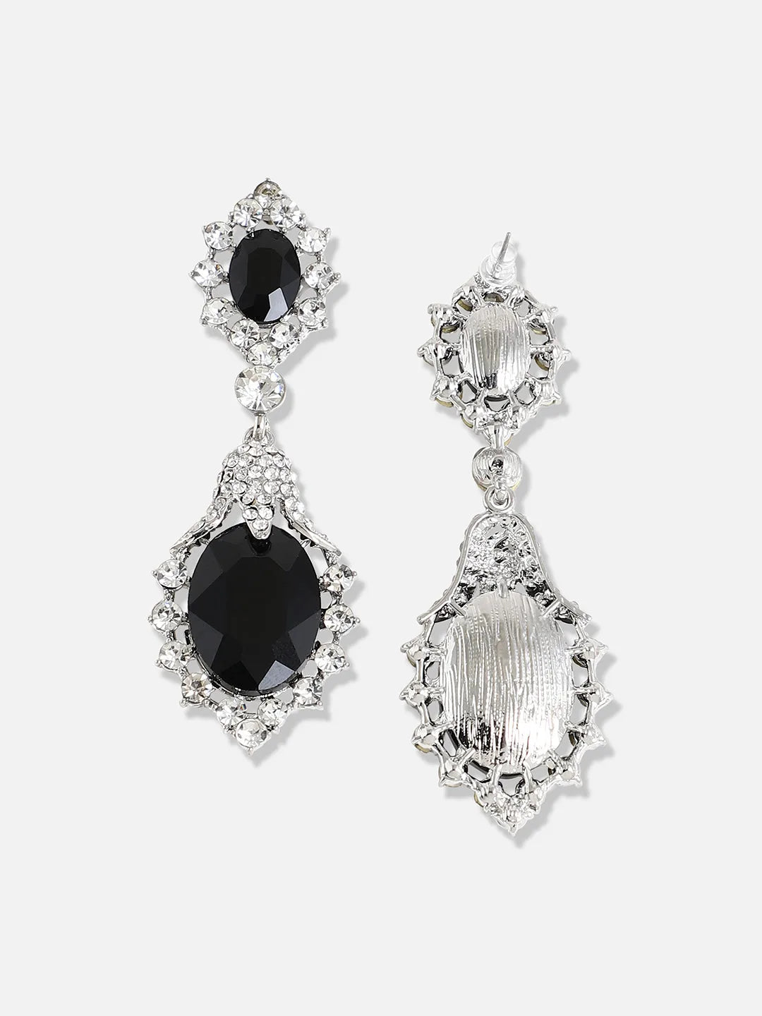 Silver Plated Designer Stone Party Drop Earring