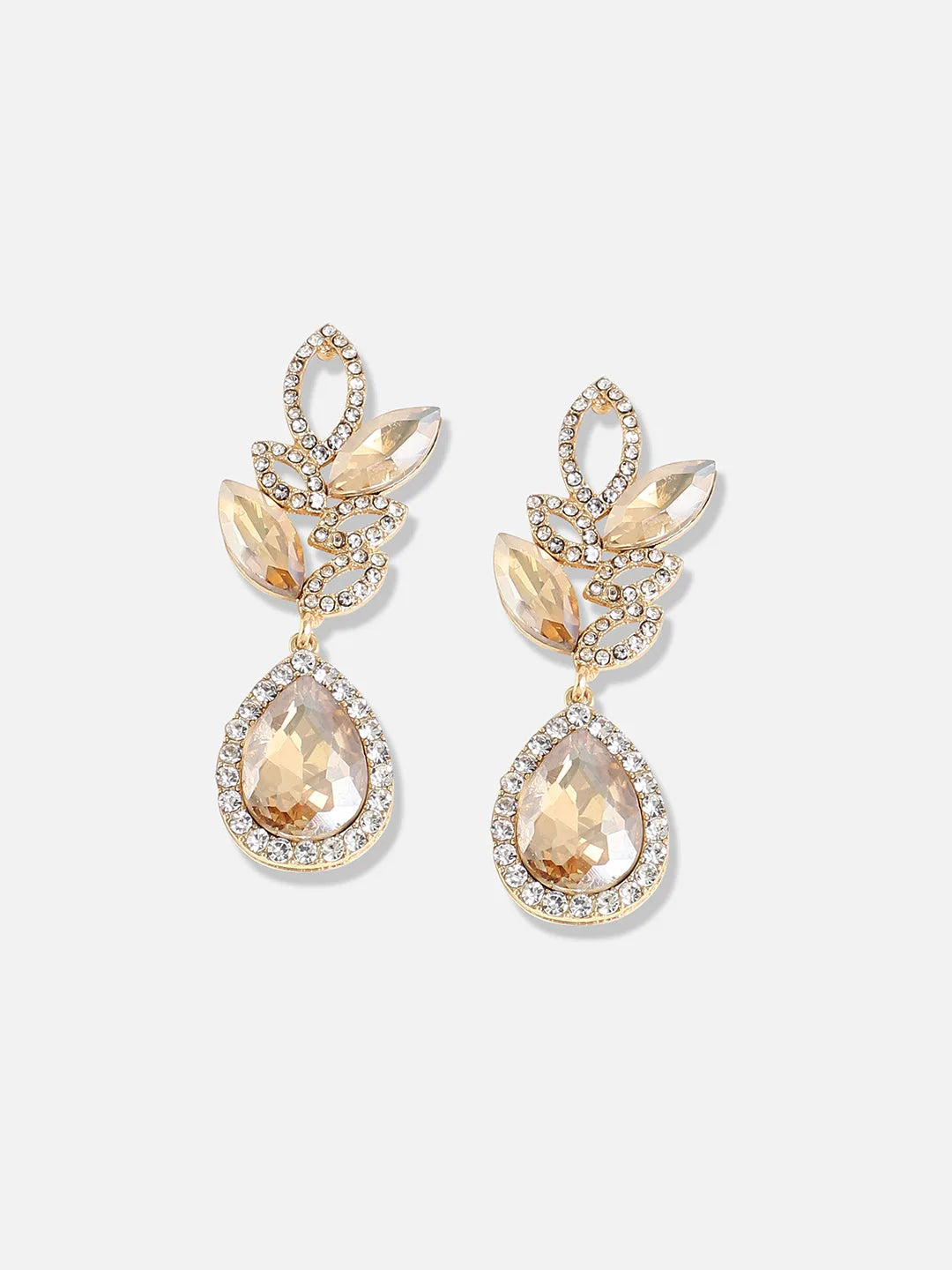 Gold Plated Designer Stone Party Drop Earring