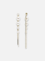 Gold Plated Party Pearls Drop Earring