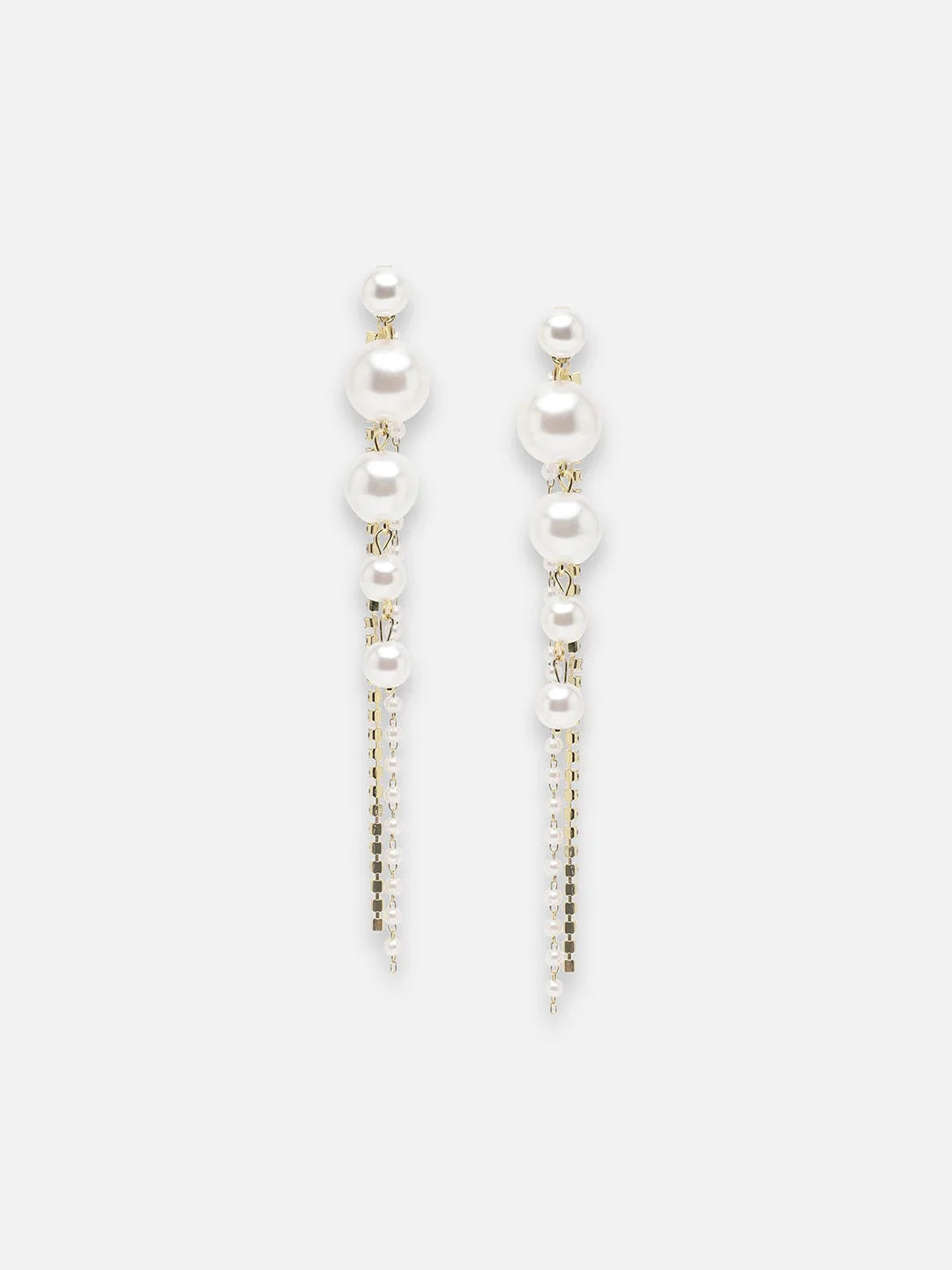 Gold Plated Party Pearls Drop Earring