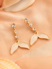 Gold Plated Party Designer Stone Drop Earring