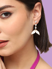 Gold Plated Party Designer Stone Drop Earring