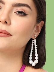 Gold Plated Party Pearls Drop Earring