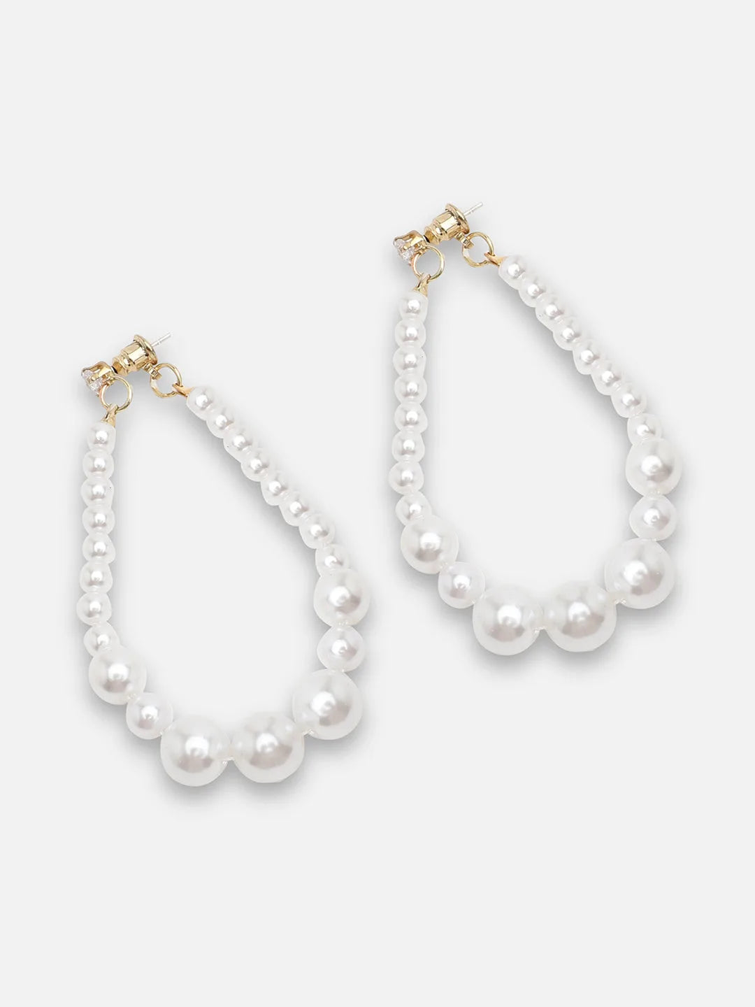 Gold Plated Party Pearls Drop Earring