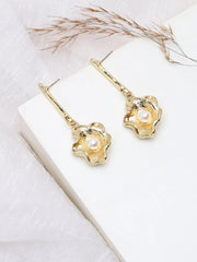 Gold Plated Party Pearls Drop Earring