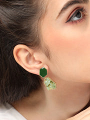 Gold Plated Party Designer Stone Drop Earring