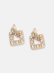 Gold Plated Party Designer Stone Drop Earring