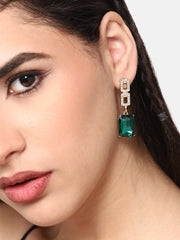 Gold Plated Party Designer Stone Drop Earring