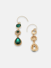 Gold Plated Party Designer Stone Drop Earring