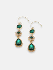 Gold Plated Party Designer Stone Drop Earring